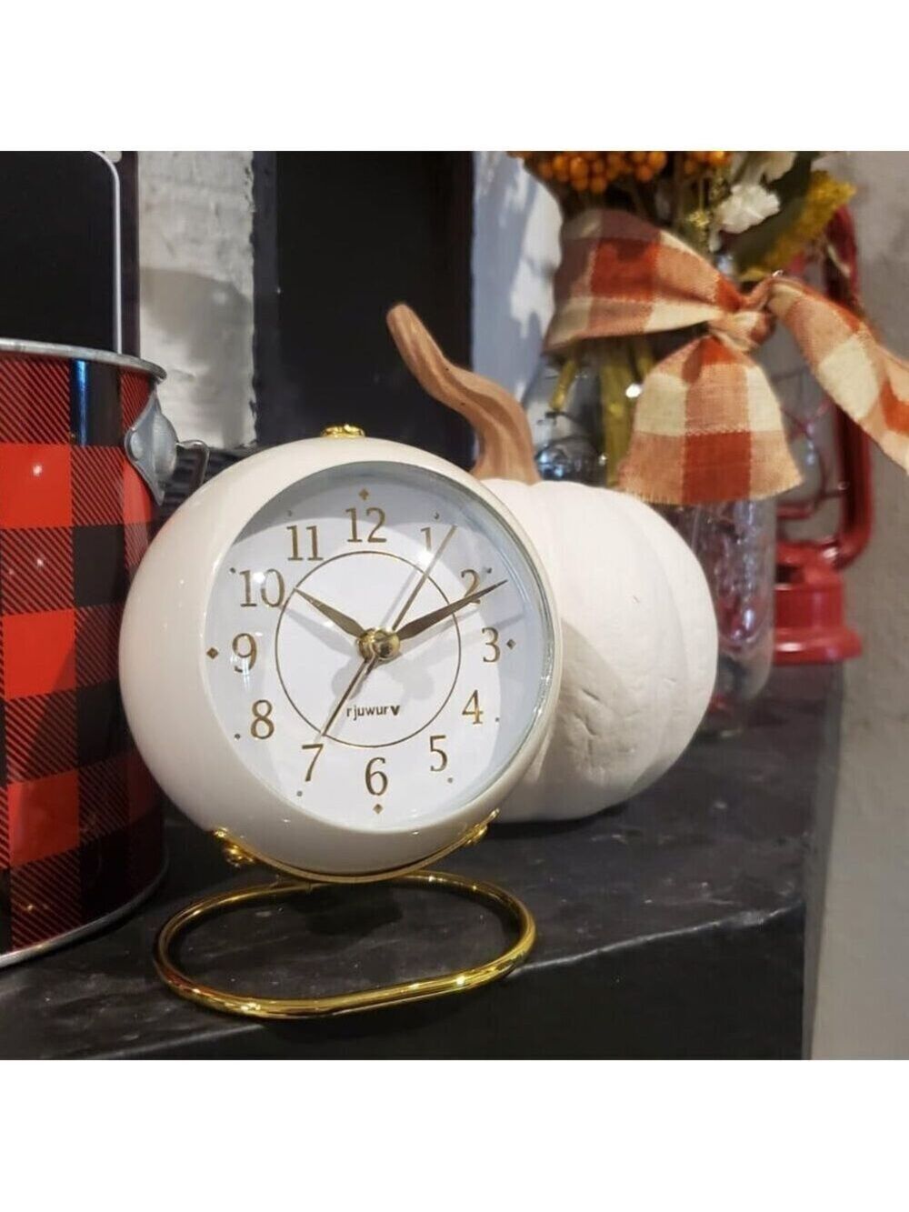 Metal Desk Clock Retro Bedroom Table Vintage Analog Alarm Clock Bedside Décor